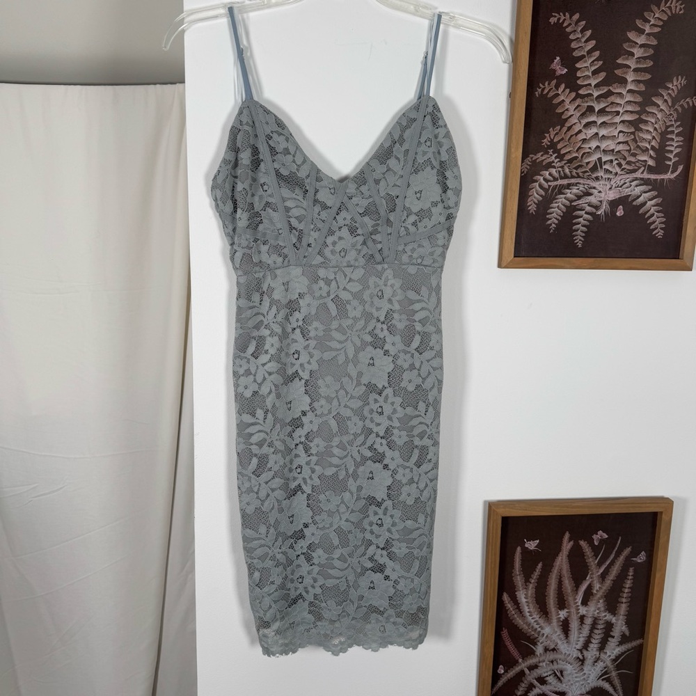 Urban Outfitters Lace Slip Dress in Blue/Gray(S)